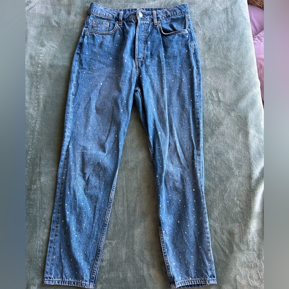 Embellished Sparkly H&M High Waisted Jeans - Picture 1 of 10